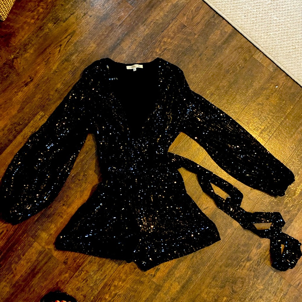 Black sequin romper size large